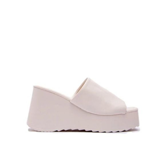 !! NEW !! Y2K Chunky Platform Wedges in Off White - Picture 3 of 6